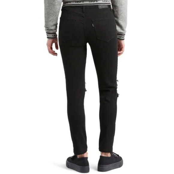 Levi’s 721 Ripped High Waist  Cropped Raw Hem Skinny Jeans - Picture 2 of 16